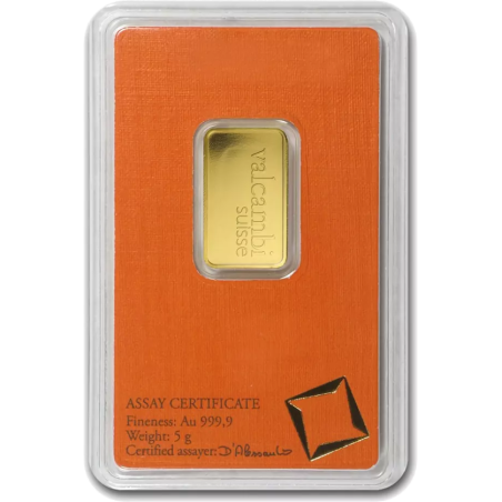 Sztabka złota 5 gramów VALCAMBI LBMA