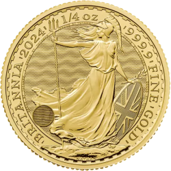 Złota moneta 1/4 uncji Britannia 2024 r Karol III