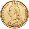 Złota moneta pół suwerena Królowa Wikoria 1887 - 1893 r.