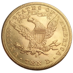 Złota moneta 10 dolarów "Liberty" 1866-1907 r