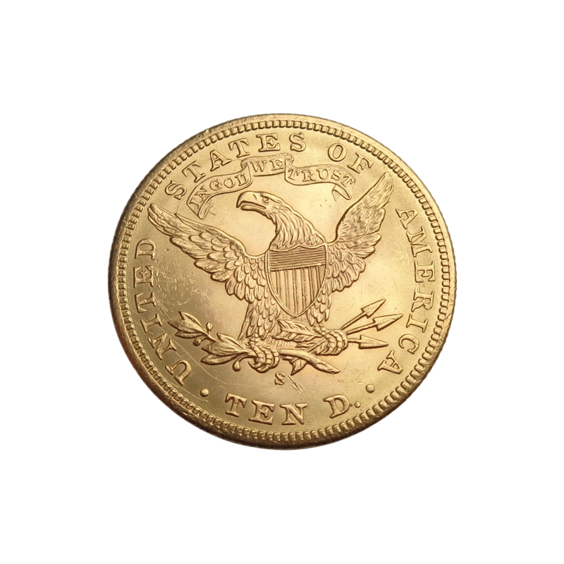 Złota moneta 10 dolarów "Liberty" 1866-1907 r Złota moneta 10 dolarów "Liberty" 1866-1907 r
