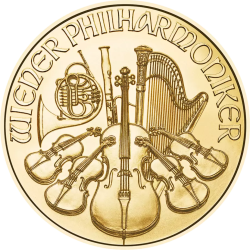 Złota moneta 1/25 uncji Wiedeński Filharmonik 2025 r