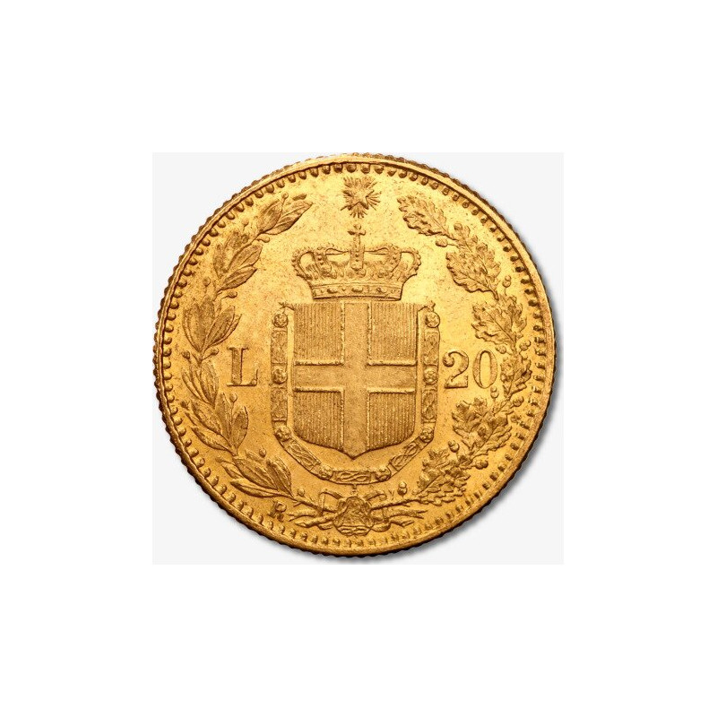 Złota Moneta 20 Lirów Włochy 1879 - 1897 r
