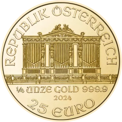 Złota moneta 1/4 uncji Wiedeński Filharmonik 2024 r