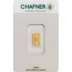 Sztabka złota 1 gram C. HAFNER LBMA