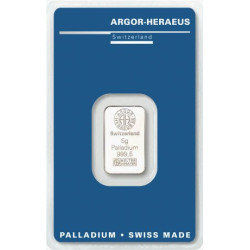 Sztabka palladu 5 gramów ARGOR-HERAEUS LBMA Szwajcaria