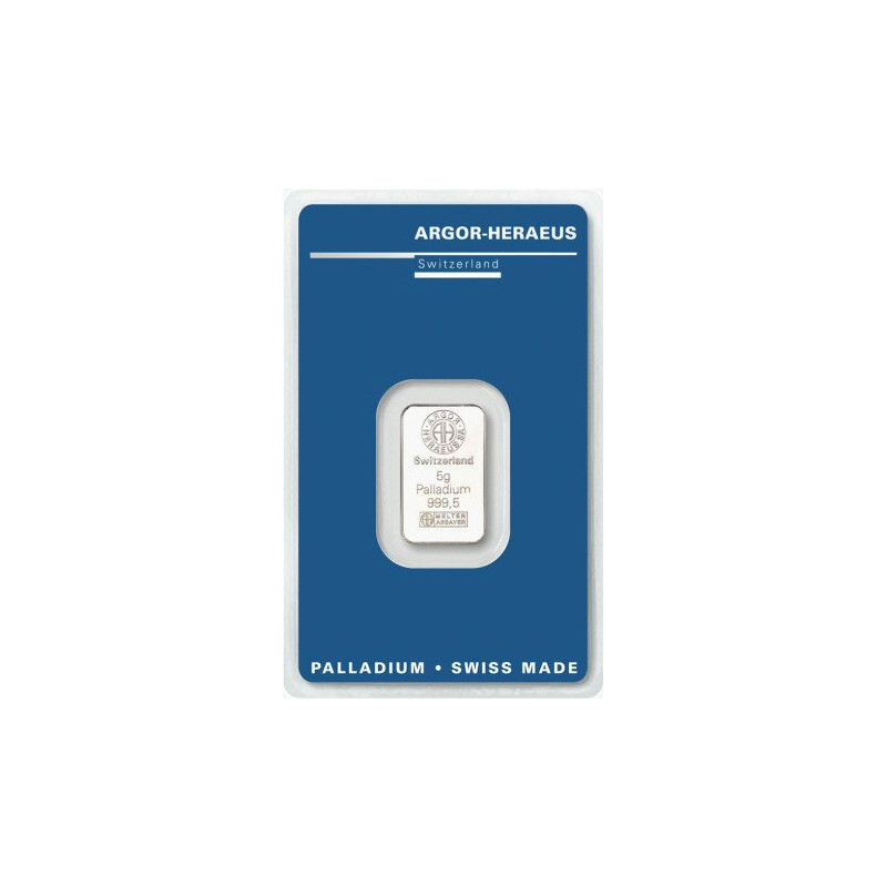Sztabka palladu 5 gramów ARGOR-HERAEUS LBMA