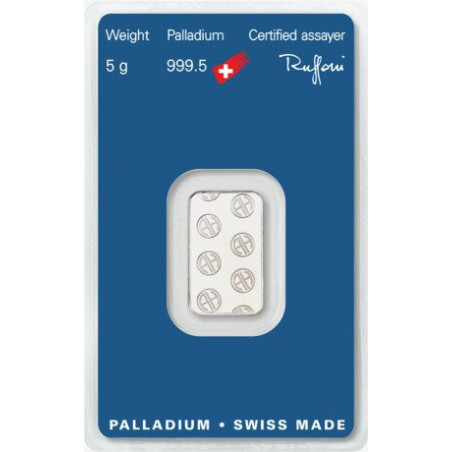 Sztabka palladu 5 gramów ARGOR-HERAEUS LBMA