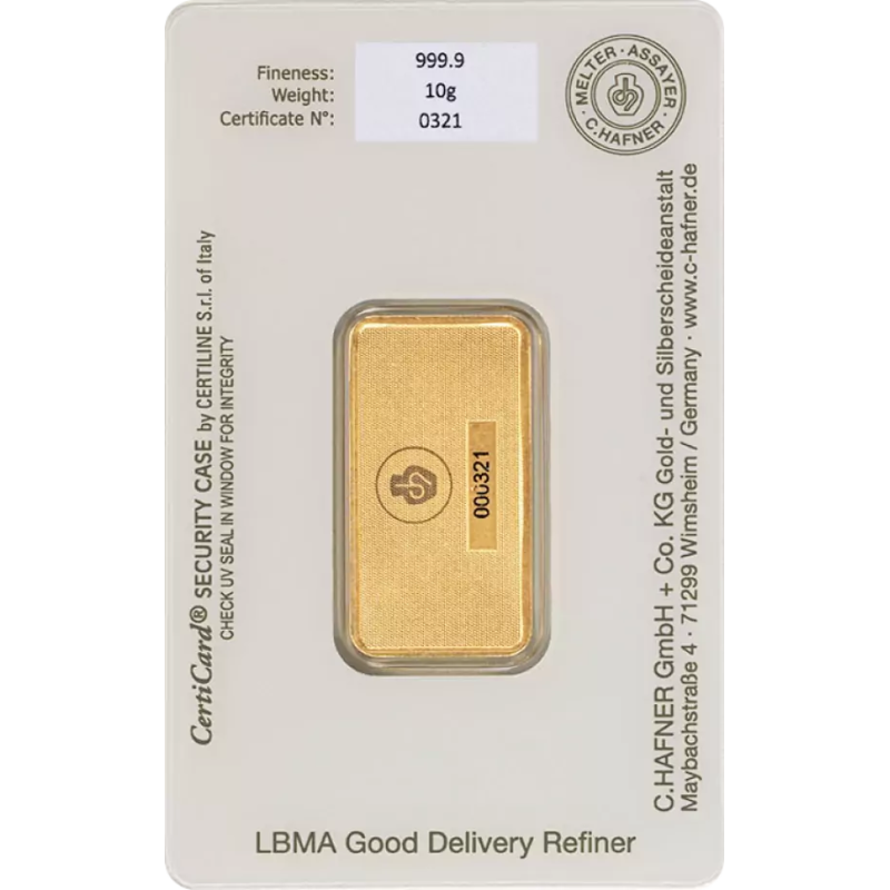 Sztabka Złota 10 gramów C. HAFNER LBMA