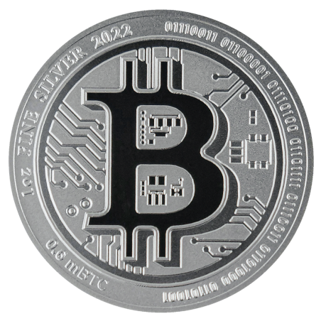 Srebrna moneta 1 uncja Bitcoin różne roczniki