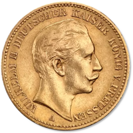 Złota Moneta 20 Marek Cesarstwo Niemieckie 1890 - 1913 r