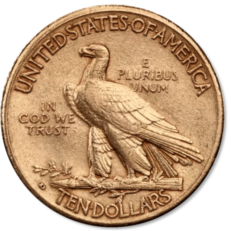 Złota moneta 10 dolarów "Indianin" 1908-1933 r