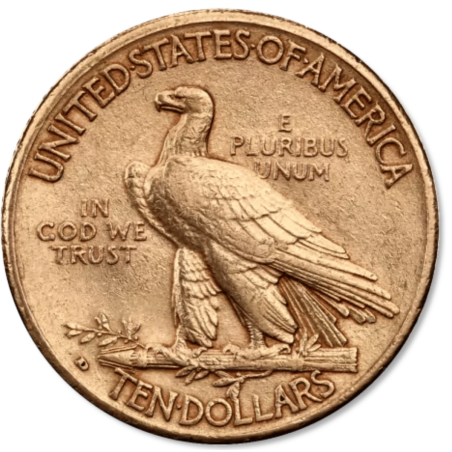 Złota moneta 10 dolarów "Indianin" 1908-1933 r