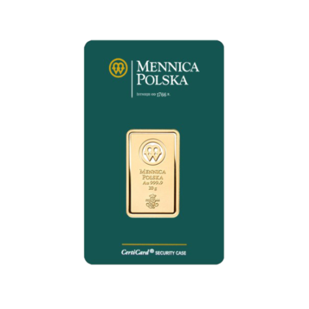 Sztabka Złota 20 gramów Mennica Polska