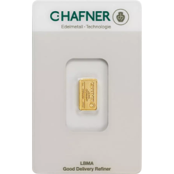 Sztabka złota 1 gram C. HAFNER 1 LBMA