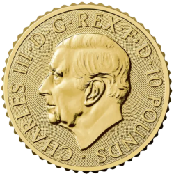 Złota moneta 1/10 uncji Britannia 2026 r Karol III