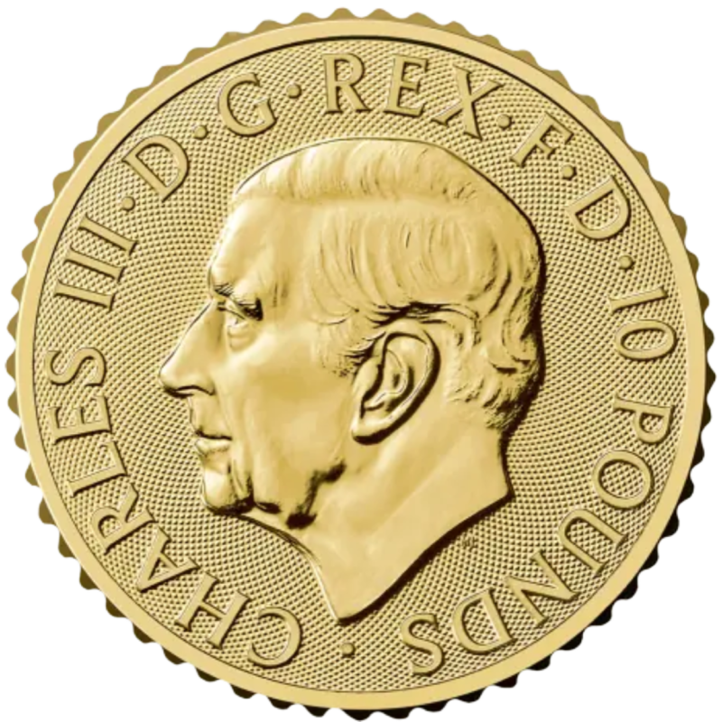 Złota moneta 1/10 uncji Britannia 2026 r Karol III Złota moneta 1/10 uncji Britannia 2026 r Karol III