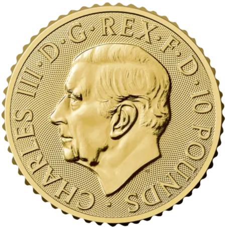 Złota moneta 1/10 uncji Britannia 2026 r Karol III