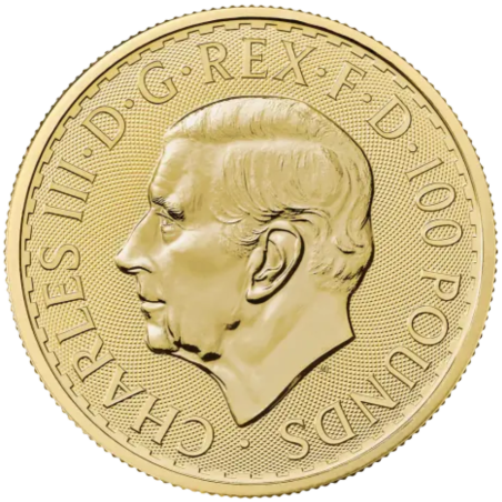 Złota moneta 1 uncja Britannia 2026 r Karol III
