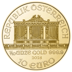 Złota moneta 1/10 uncji Wiedeński Filharmonik 2026 r