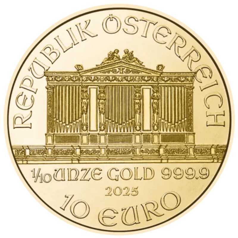 Złota moneta 1/10 uncji Wiedeński Filharmonik 2026 r Złota moneta 1/10 uncji Wiedeński Filharmonik 2026 r