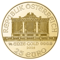 Złota moneta 1/4 uncji Wiedeński Filharmonik 2025 r