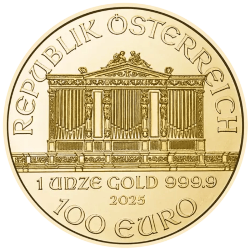 Złota moneta 1 uncja Wiedeński Filharmonik 2025 r Złota moneta 1 uncja Wiedeński Filharmonik 2025 r