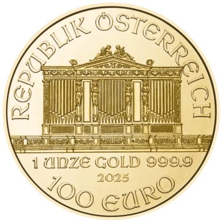 Złota moneta 1 uncja Wiedeński Filharmonik 2025 r Złota moneta 1 uncja Wiedeński Filharmonik 2025 r