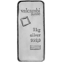 Sztabka srebra 1 kilogram Valcambi LBMA