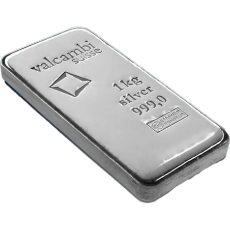 Sztabka srebra 1 kilogram Valcambi LBMA