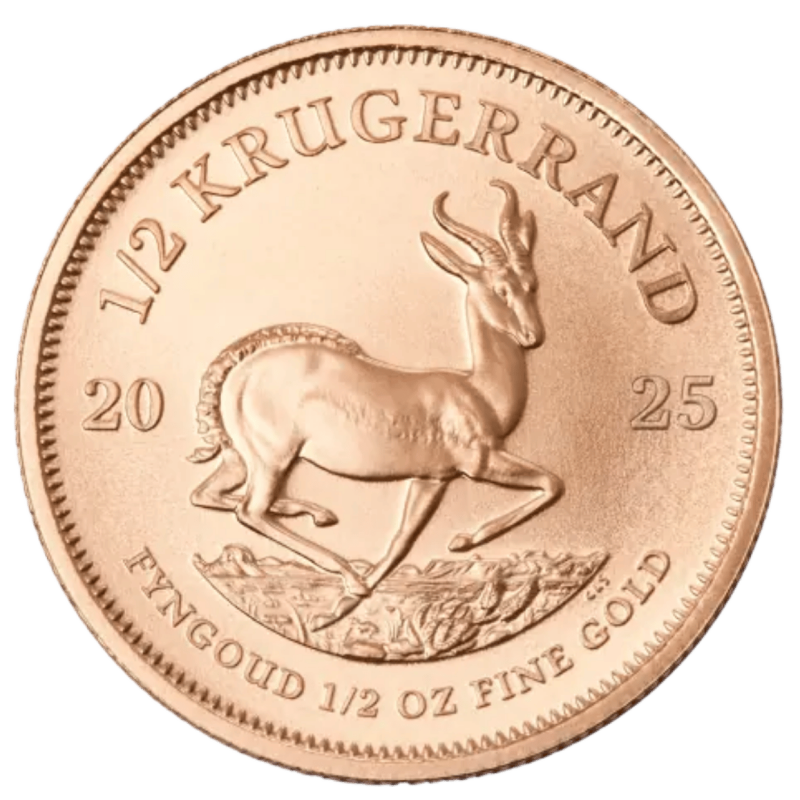 Złota moneta 1/2 uncji Krugerrand 2025 r Złota moneta 1/2 uncji Krugerrand 2025 r