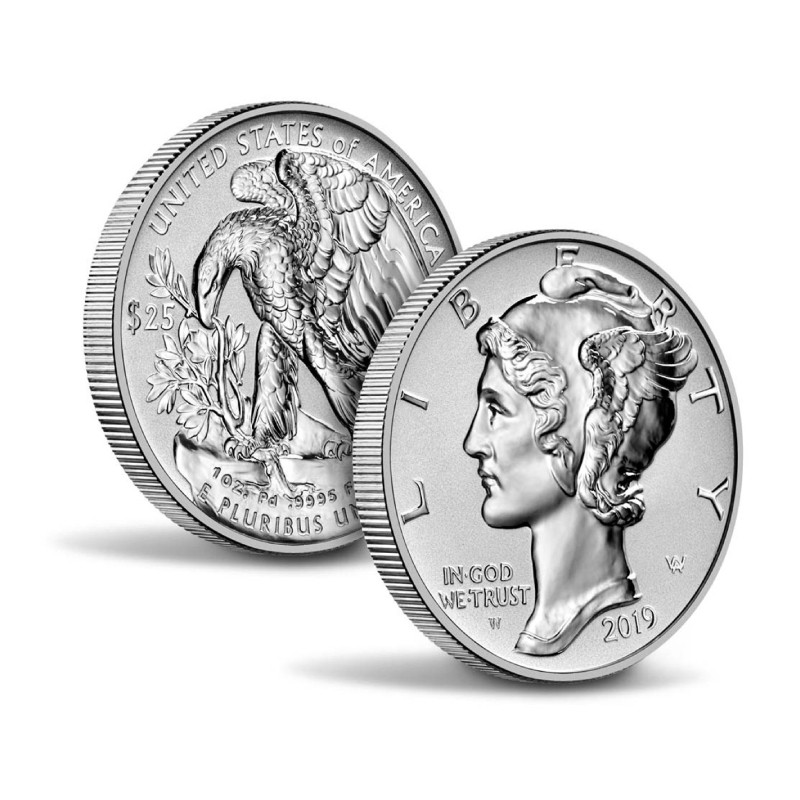 Palladowa moneta 1 uncja Amerykański Orzeł różne roczniki