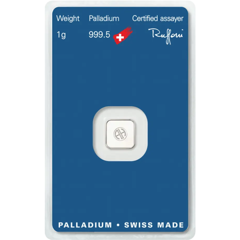 Sztabka palladu 1 gram ARGOR-HERAEUS LBMA