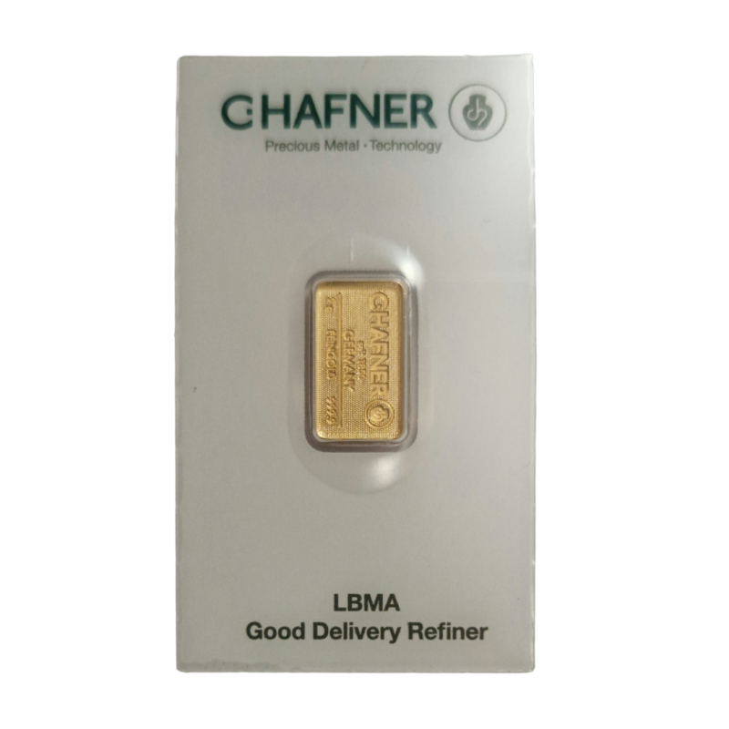 Sztabka złota 2 g C. HAFNER LBMA SmartPack