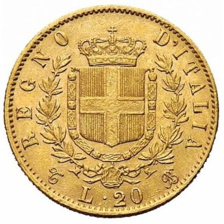 Złota Moneta 20 Lirów Włochy Król Wiktor Emanuel II (1861 - 1878)
