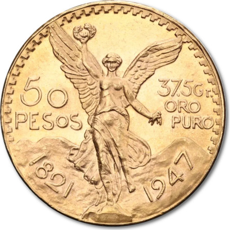 Złota moneta 50 peso Meksyk 1821 -1947 r