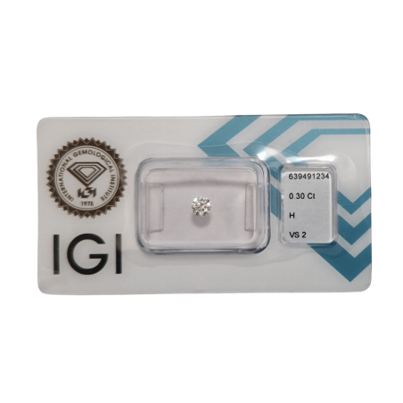 Diament Naturalny Brylant 0.30 ct H VS2 IGI CertiCard