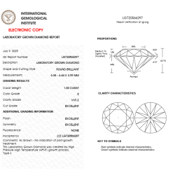 Diament Laboratoryjny Brylant 1,00 ct E VVS2 IGI