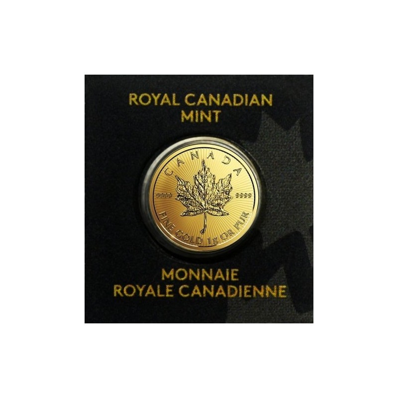 Złota moneta 1 gram Liść Klonu Maplegram