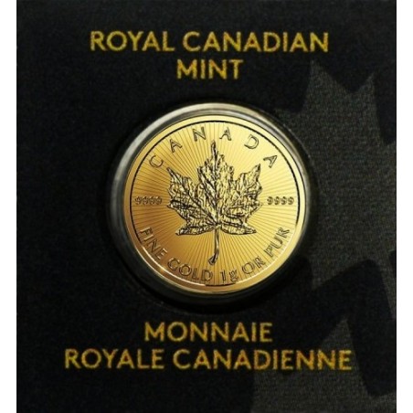 Złota moneta 1 gram Liść Klonu Maplegram