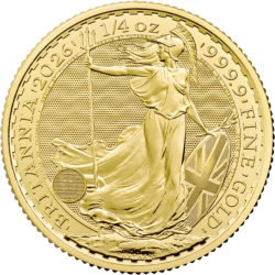 Złota moneta 1/4 uncji Britannia 2026 r Karol III