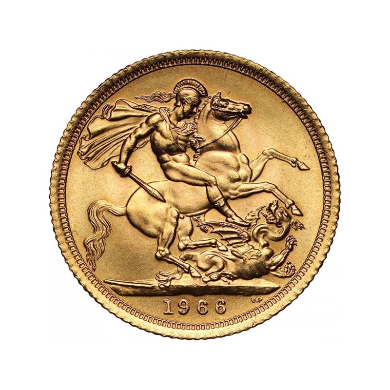 Złota moneta 1 Suweren Królowa Elżbieta II 1957 - 1968 r.
