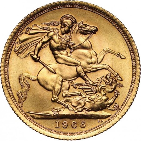 Złota moneta 1 Suweren Królowa Elżbieta II 1957 - 1968 r.