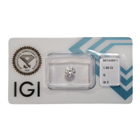 Diament Naturalny Brylant 1.00 ct G Si2 IGI CertiCard