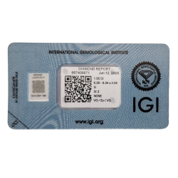 Diament Naturalny Brylant 1.00 ct G Si2 IGI CertiCard