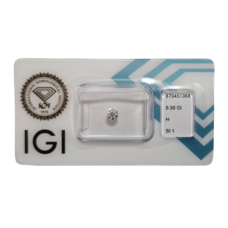 Diament Naturalny Brylant 0.30 ct H Si1 IGI CertiCard