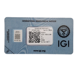 Diament Naturalny Brylant 0.30 ct H Si1 IGI CertiCard
