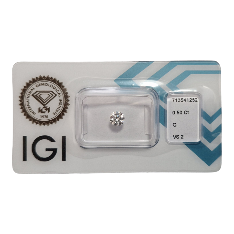 Diament Naturalny Brylant 0.50 ct G VS2 IGI CertiCard