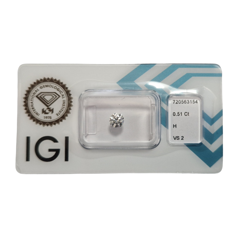 Diament Naturalny Brylant 0.51 ct H VS2 IGI CertiCard