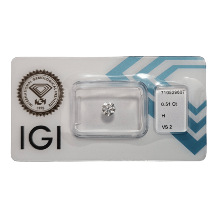 Diament Naturalny Brylant 0,51 ct H VS2 IGI 710529607